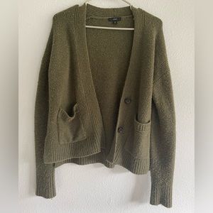 OLIVE GREEN WOOL SWEATER- SIZE XS